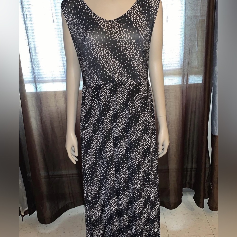Elegant Black and White Polka Dot Dress
